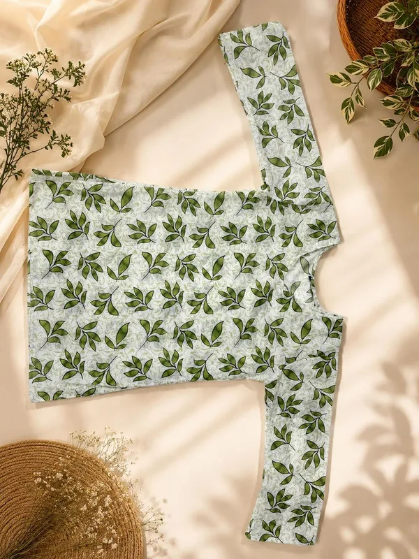 White_Green_Cotton_Straight_Kurta_For_Women