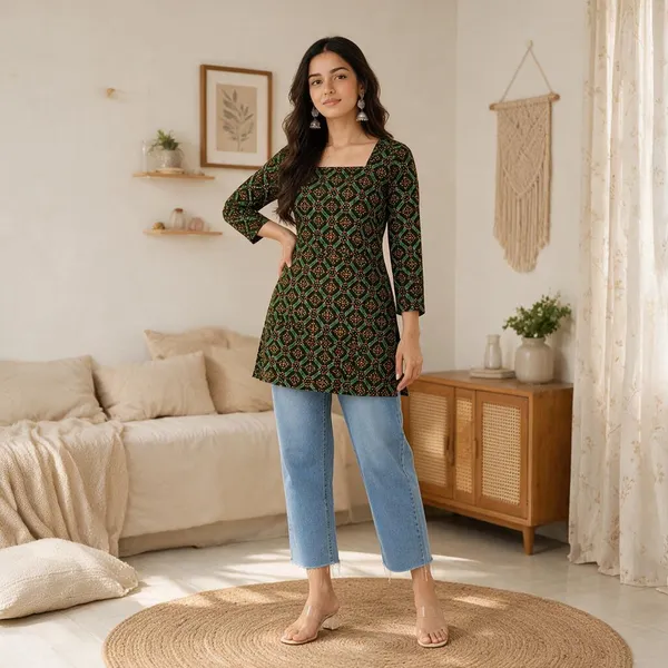 Green_Polyester_Straight_Kurta_For_Women