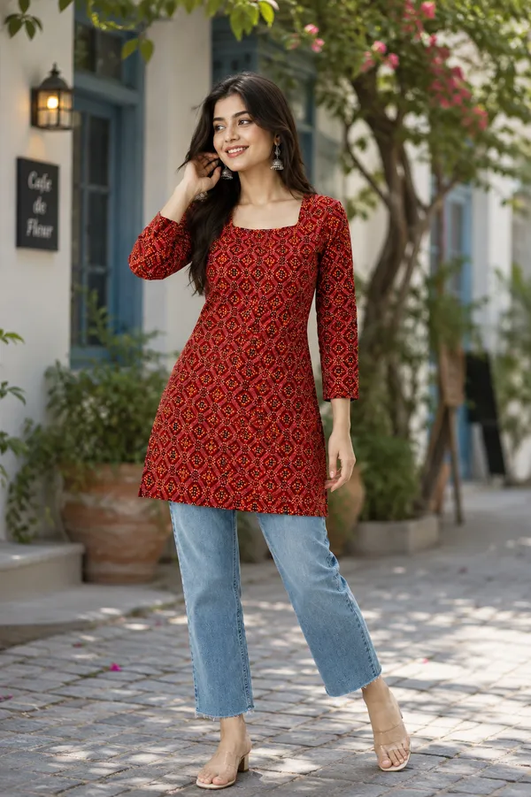 Red_Polyester_Straight_Kurta_For_Women