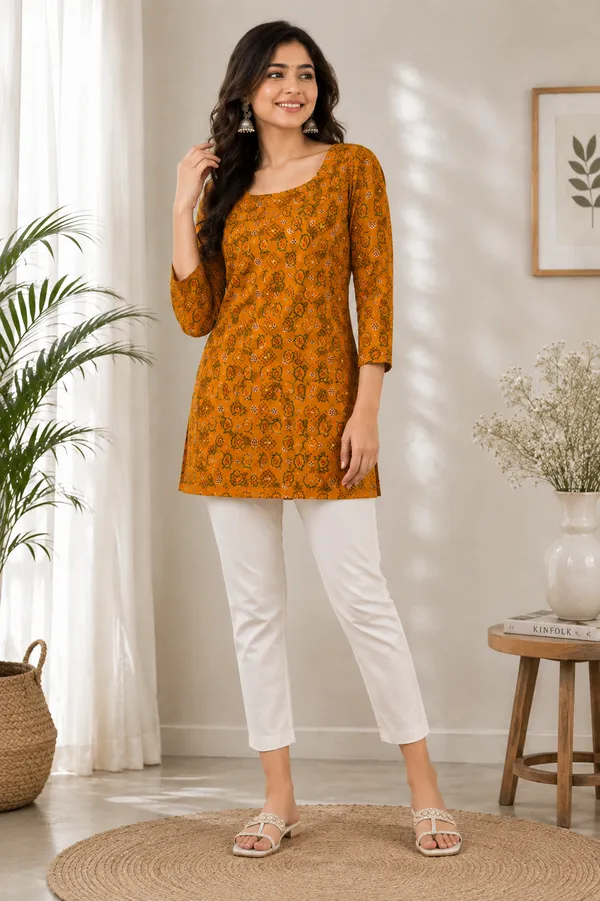 Orange_Polyester_Straight_Kurta_For_Women