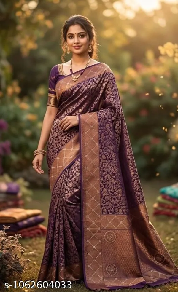 Purple_Satin_Straight_Saree_With_Blouse_For_Women