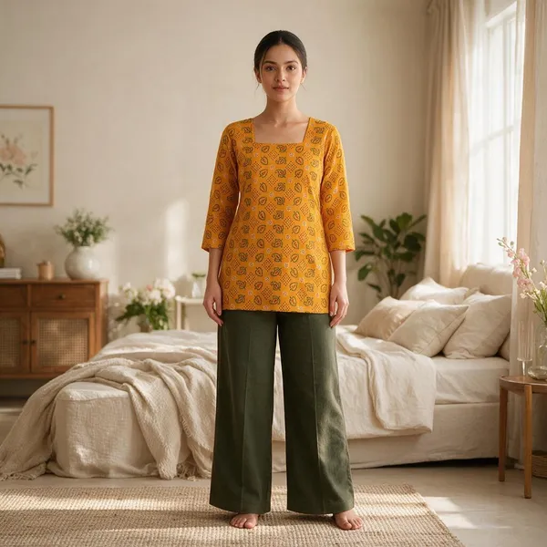 Orange_Polyester_Straight_Kurta_For_Women