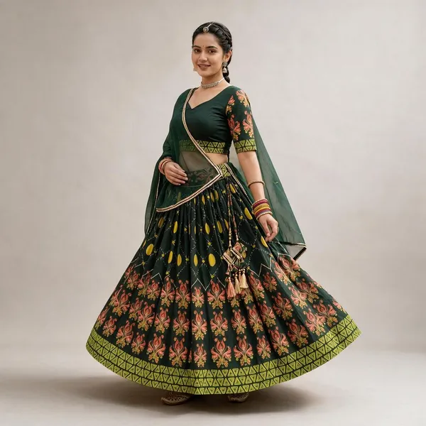 Green_Polyester_Flared_Lehenga_Choli_For_Women