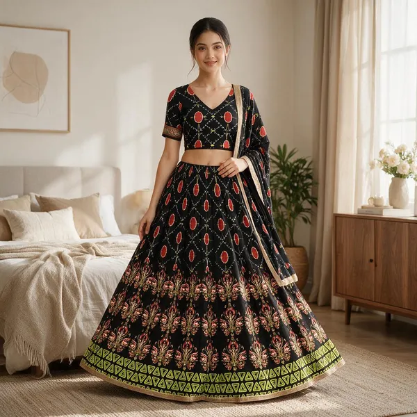 Black_Polyester_Printed_Lehenga_Choli_For_Women