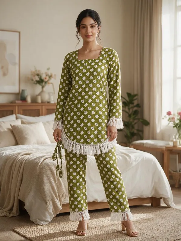 Green_Cotton_Straight_Kurta_For_Women