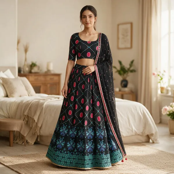 Black_Polyester_Flared_Lehenga_Choli_For_Women