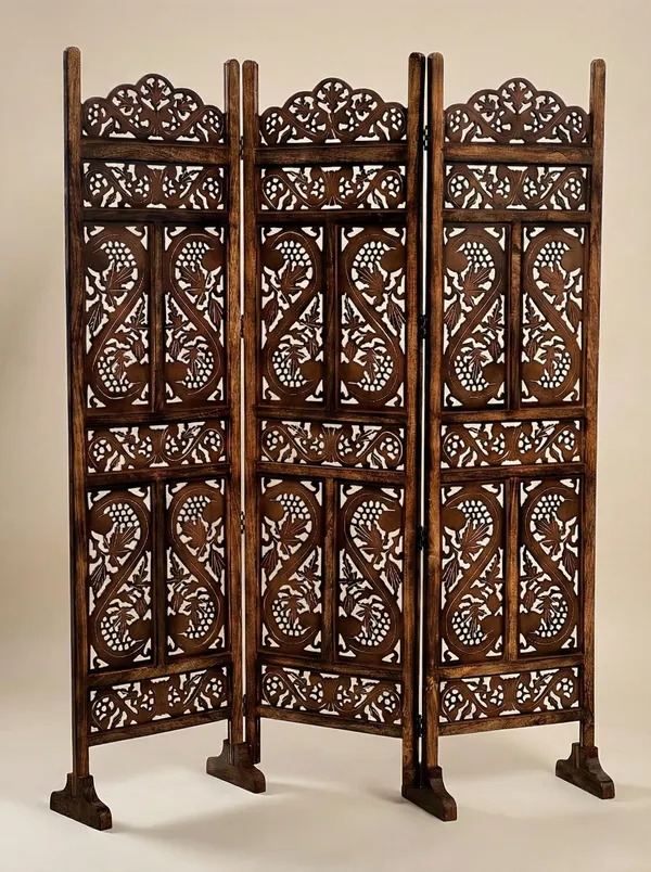 Wood_Traditional_Carved_Floral_Bird_Three_Panel_Room_Divider
