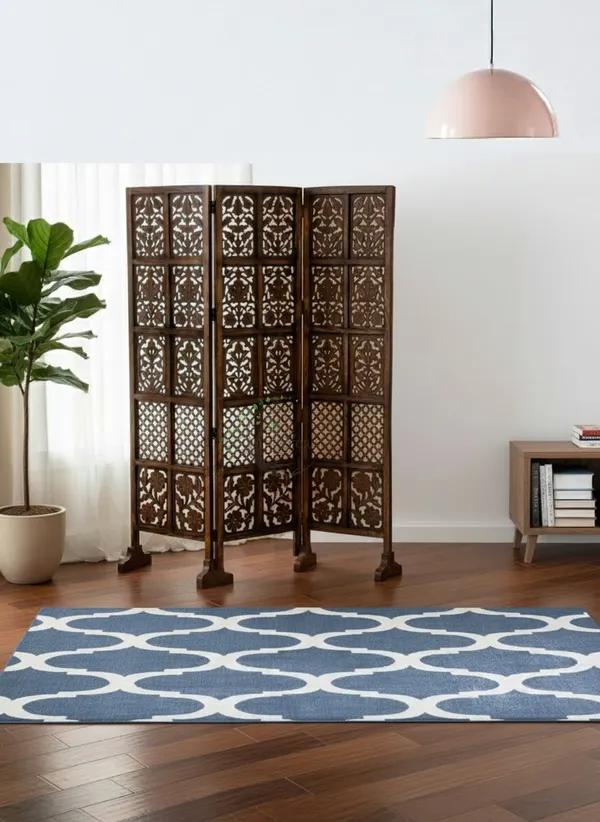 Handcrafted_Wooden_Room_Partition_Screen_|_Decorative_Folding_Privacy_Screen_Divider_for_Living_Room_&_Bedroom_(Walnut_Brown)_(Walnut_3P_WS)