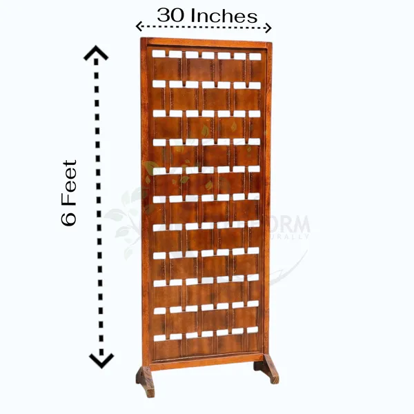 Handcrafted_Wooden_Room_Partition_Screen_with_Antique_Brass_Finish_Hinges_|_Decorative_Folding_Privacy_Screen_Divider_for_Living_Room_&_Bedroom_(Brown)_(Brown_Ligh_Walnut_1P_WS)