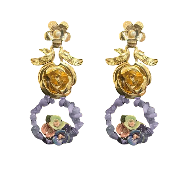 Lavender_Flower_With_Triflora_Chandbali_Danglers