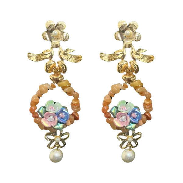 Orange_Flower_With_Triflora_Chandbali_Danglers