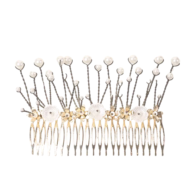 Zinnia_Pearl_Blast_Comb_Clip_White