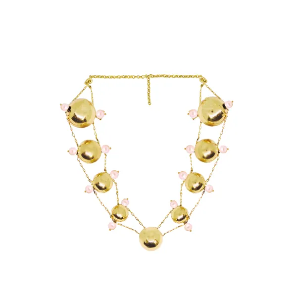 Sphere_And_Pearl_V_Shape_Short_Necklace