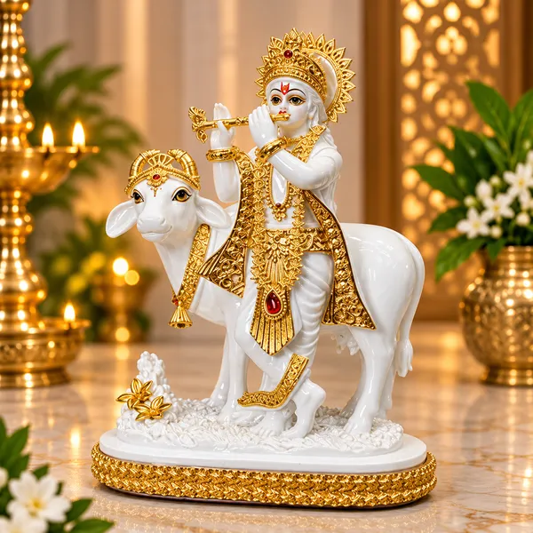 White_Traditional_Krishna_Cow_Idol