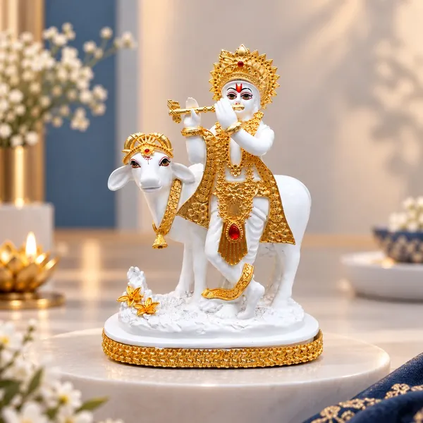 White_Traditional_Krishna_Cow_Idol