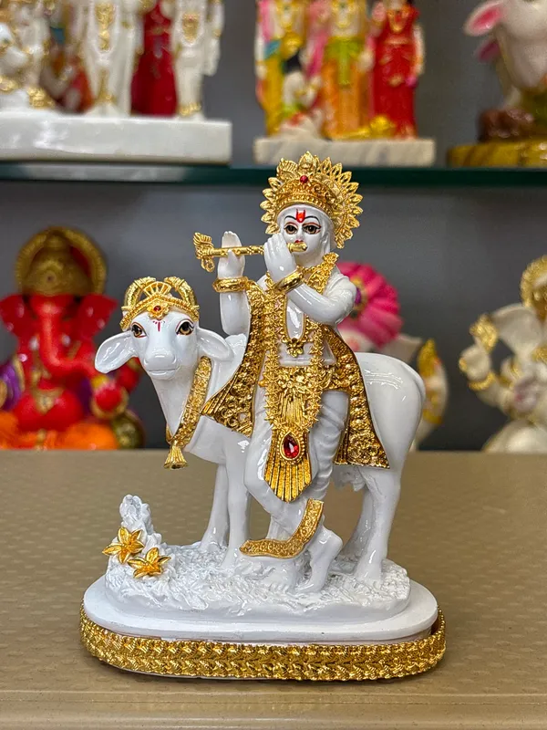 White_Traditional_Krishna_Cow_Idol