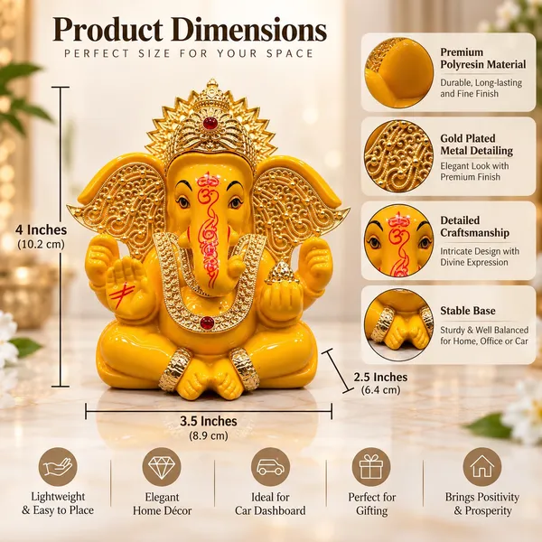 Glossy_Yellow_Traditional_Ganesha_Idol_For_Home_Decor