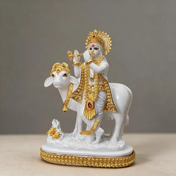 White_Traditional_Krishna_Cow_Idol