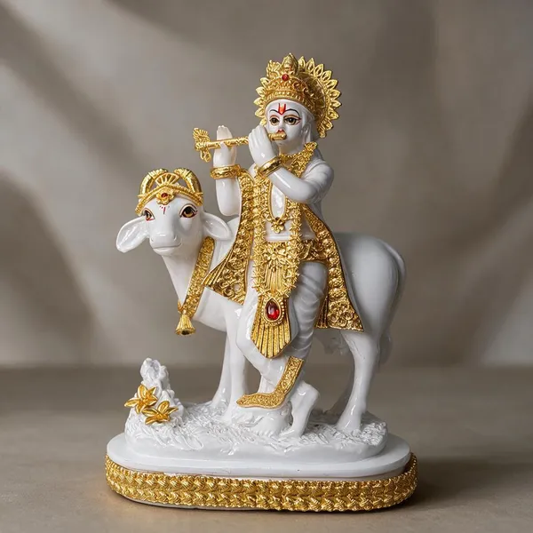 White_Traditional_Krishna_Cow_Idol