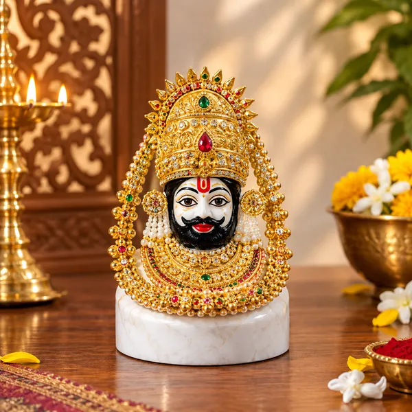 Gold_Tone_Ornate_Hindu_Deity_Figurine_With_White_Base