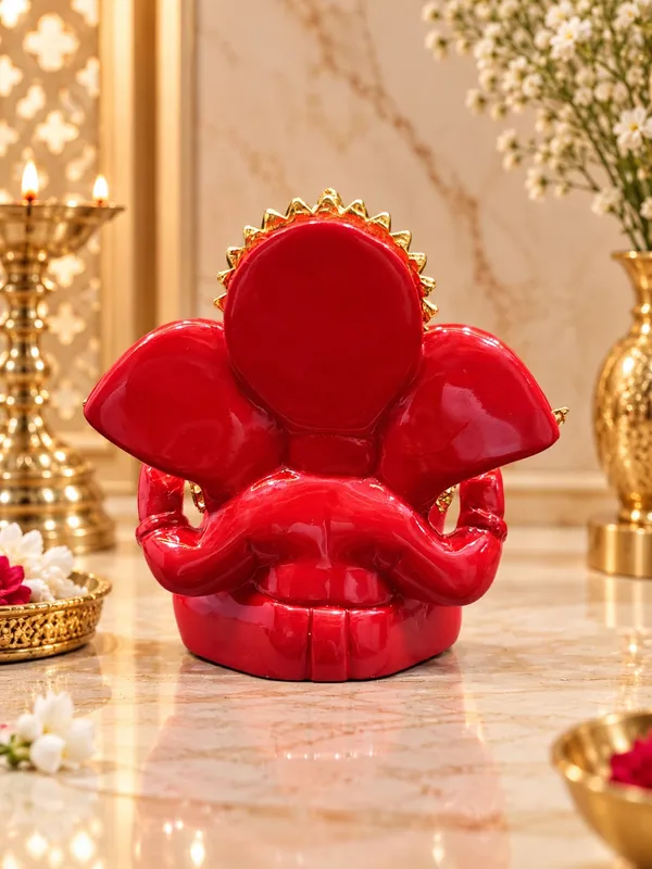 Glossy_Red_Traditional_Ganesha_Idol_For_Home_Decor