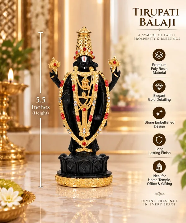 Black_And_Gold_Lord_Venkateswara_Religious_Idol