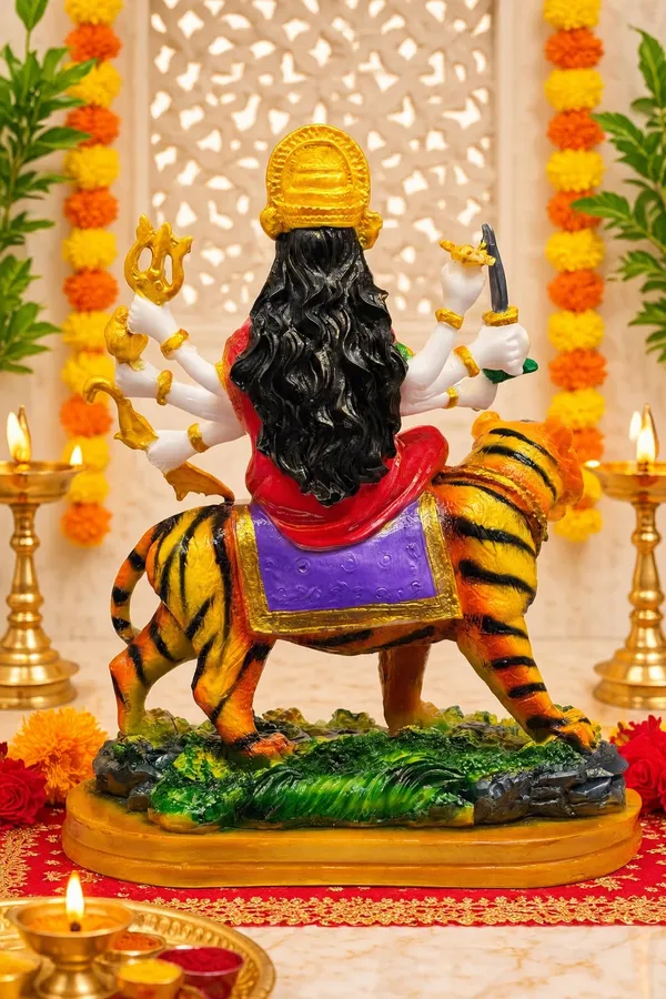 DURGA_MATA_ON_TIGER_IDOL-NAVRATRI_PUJA_&_FESTIVE_DECORATION