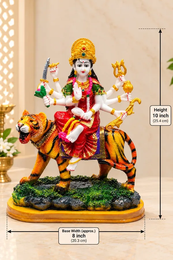 DURGA_MATA_ON_TIGER_IDOL-NAVRATRI_PUJA_&_FESTIVE_DECORATION