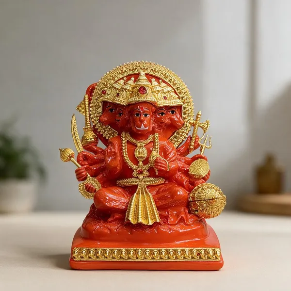 Red_Panchmukhi_Hanuman_Religious_Decorative_Idol