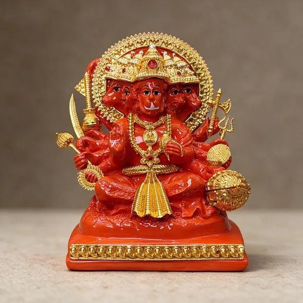 Red_Panchmukhi_Hanuman_Religious_Decorative_Idol