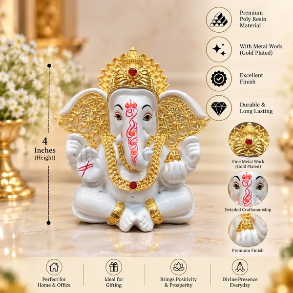 Glossy_White_Traditional_Ganesha_Idol_For_Home_Decor
