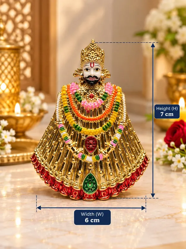 Gold_Plated_Khatu_Shyam_Ji_Idol_–_Polyresin_(7_cm)