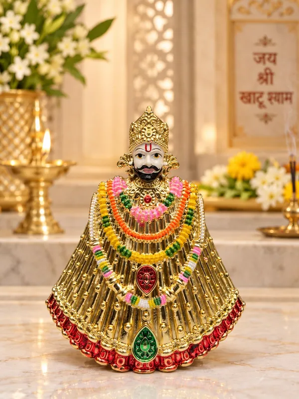 Gold_Plated_Khatu_Shyam_Ji_Idol_–_Polyresin_(7_cm)