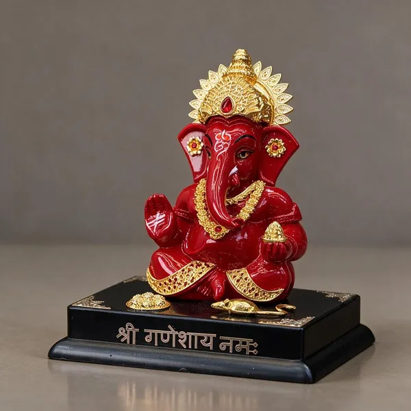 Red_Decorative_Lord_Ganesha_Idol_With_Golden_Detailing