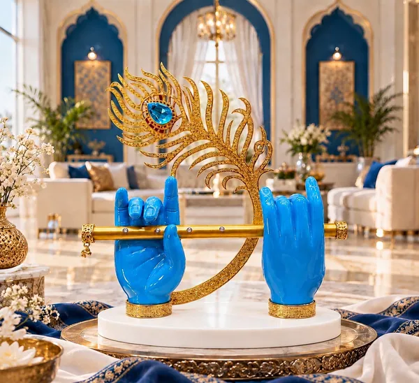 Blue_Hand_Krishna_Flute_Peacock_Feather_Tabletop_Showpiece