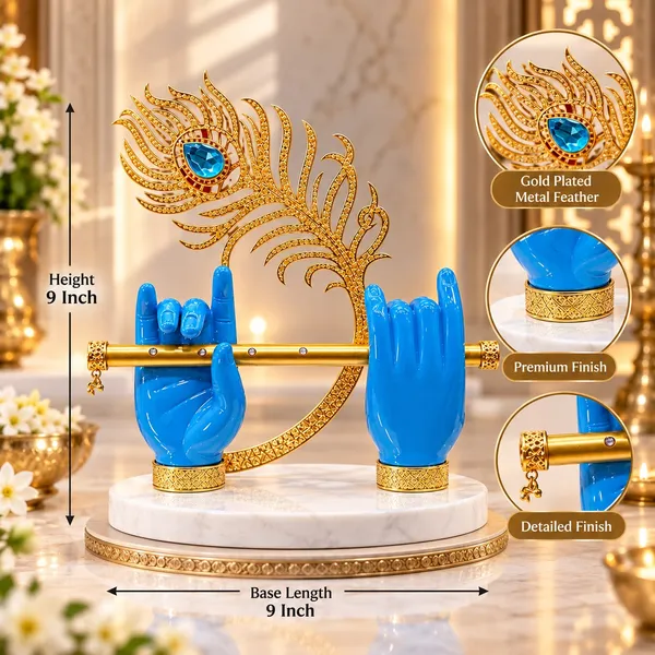 Blue_Hand_Krishna_Flute_Peacock_Feather_Tabletop_Showpiece
