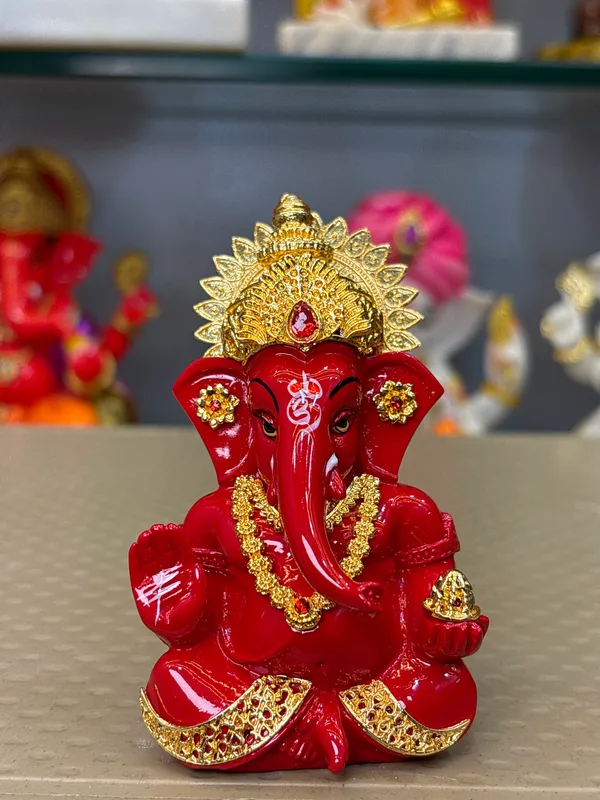 Red_Gold_Finish_Seated_Lord_Ganesha_Idol