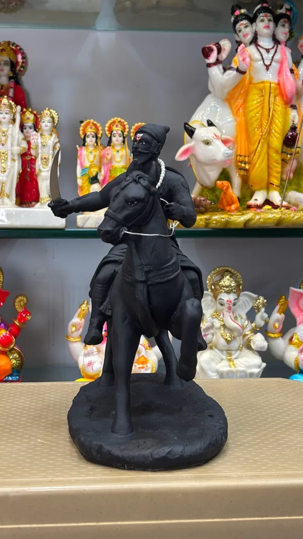 Black_Shani_Dev_Horse_Rider_Idol
