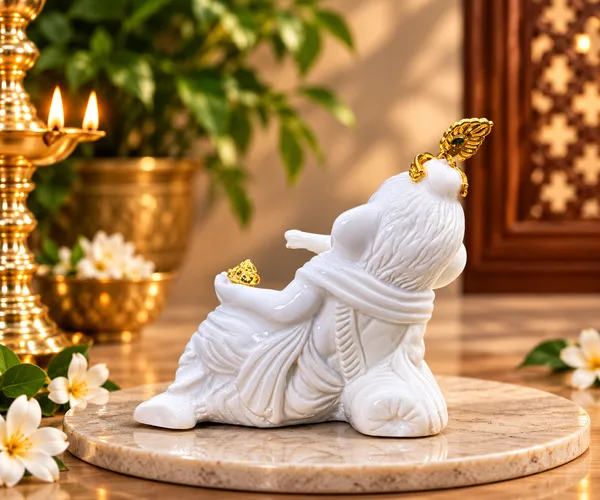 White_Reclining_Ganesha_Decorative_Idol