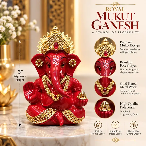 Red_Gold_Finish_Seated_Lord_Ganesha_Idol