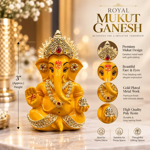 Orange_Traditional_Ganesha_Idol_For_Home_Decor