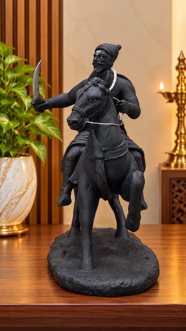 Black_Shani_Dev_Horse_Rider_Idol