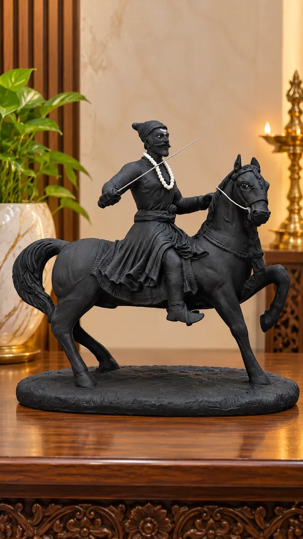 Black_Shani_Dev_Horse_Rider_Idol