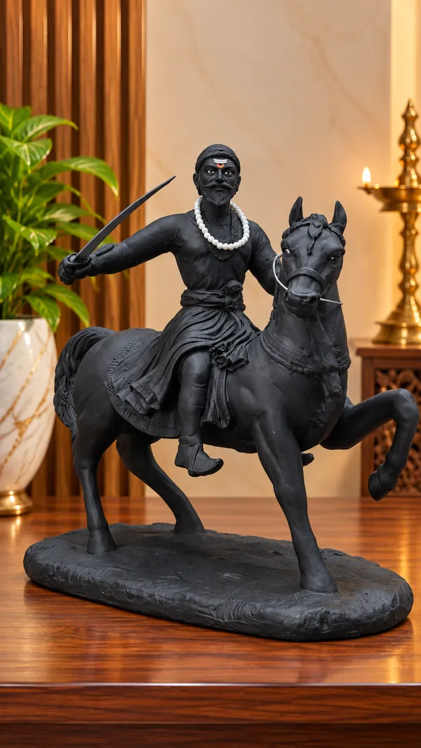 Black_Shani_Dev_Horse_Rider_Idol