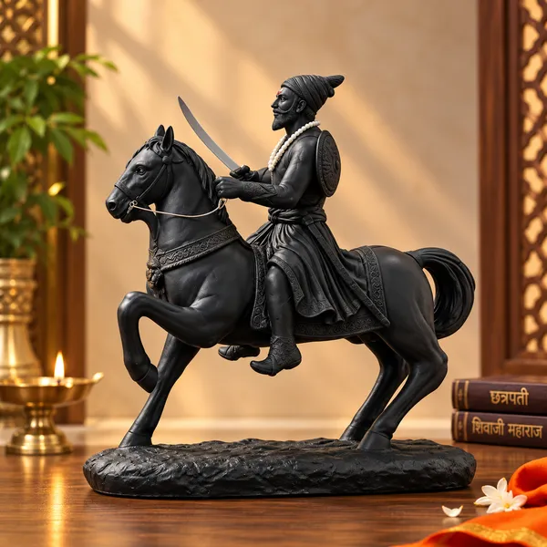 Black_Shani_Dev_Horse_Rider_Idol