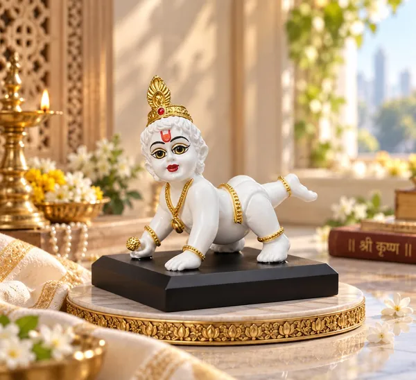 White_Krishna_Decorative_Idol