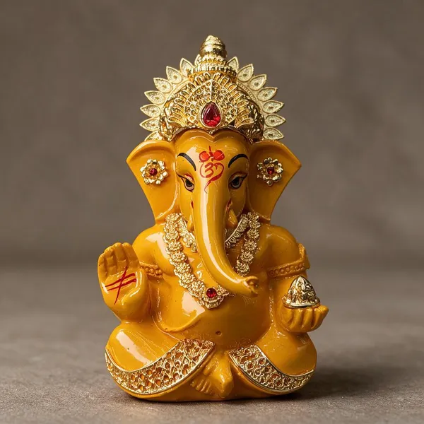 Orange_Traditional_Ganesha_Idol_For_Home_Decor