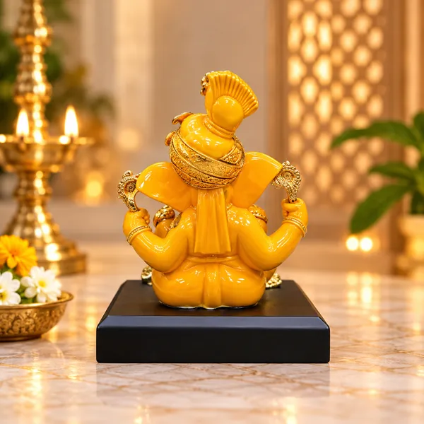Orange_Traditional_Ganesha_Idol_With_Black_Base