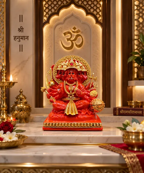 Red_Panchmukhi_Hanuman_Religious_Decorative_Idol