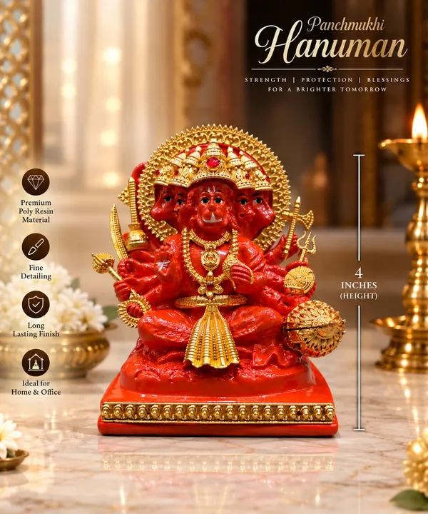 Red_Panchmukhi_Hanuman_Religious_Decorative_Idol